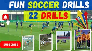 🔰 📢Fun Warm Up Drills For Soccer / 22 Amazing Warm up Drills (2022)