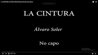 LA CINTURA ALVARO SOLER Easy Chords and Lyrics