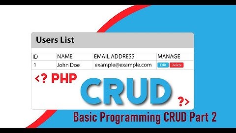 Basic Programming CRUD Part 2