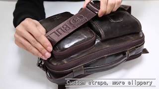 Whatna天然 牛革 ショルダーバッグ メンズ ビジネスバッグ 旅行バッグ2way 斜め掛け 手提げ バッグ10.5ipad収納可