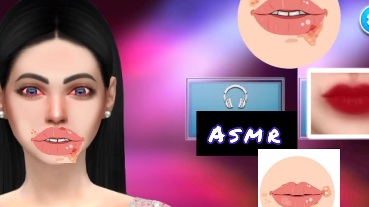 Satisfying treatment for cold sores Dry lip care animation asmr