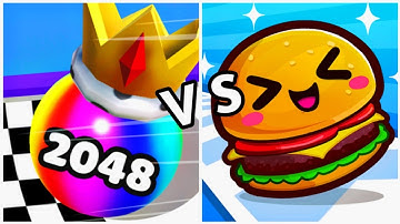 Food Run vs Ball Merge 2048 - ASMR Gameplay (New Update, Math Games) 