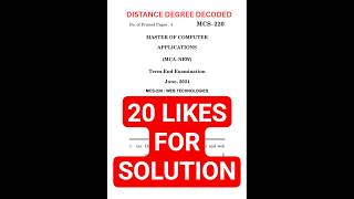 MCS - 220 JUNE 2024 QUESTION PAPER SOLUTION