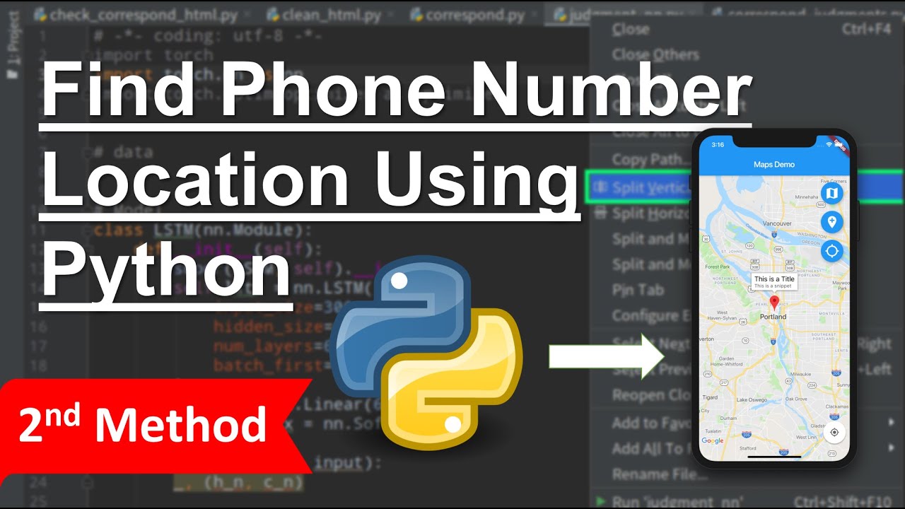 Python Projects | Find Phone Number Location Using Python In MAP