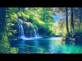 Beautiful Waterfall on Relaxing Piano Soothing Music -  Waterfall Sound For Sleep and Study