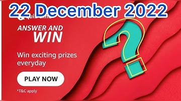 Amazon daily quiz time answers 22 December 2022