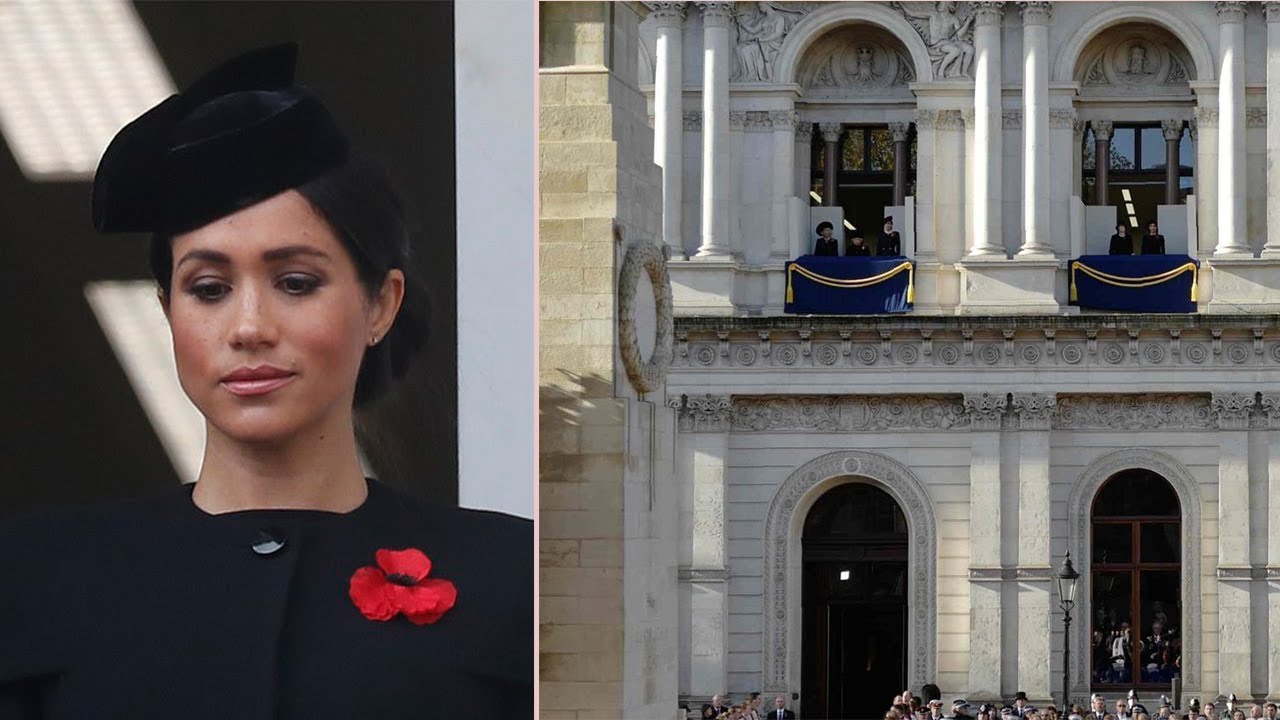 Meghan Markle on a different balcony to Queen and Kate at WW1 parade