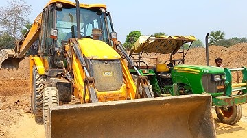 New Jcb 3dx Machine Loading Mud In Mahindra, Johndeere And Swaraj Tractors | Jcb Tractor Cartoon