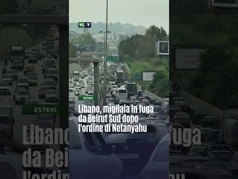 Video Libano, migliaia in fuga da Beirut Sud dopo l'ordine di Netanyahu: il video dell'esodo