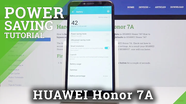 Power Saving Mode in Honor 7A - How to Save Battery