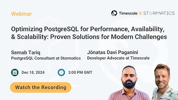 Webinar Promo: Optimizing PostgreSQL for Performance, Availability, and Scalability
