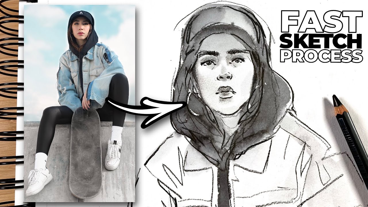 How I draw a figure | Croquis sketch with pencil | Full drawing process