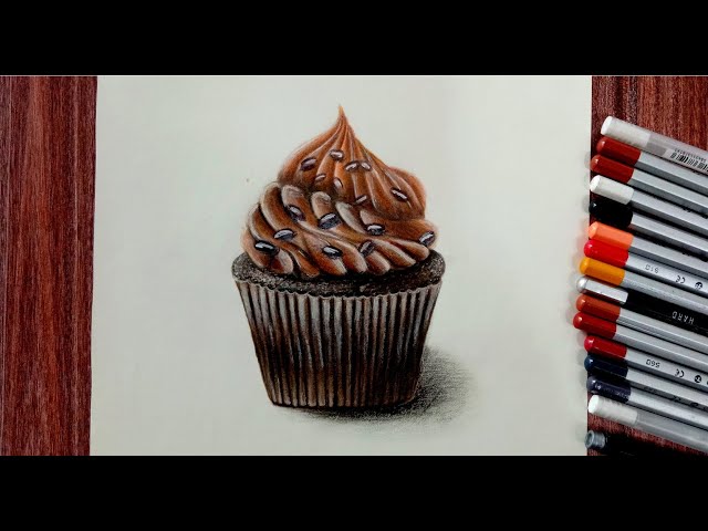 Premium Vector | Drawing of a cup cake cupcake vector sketch