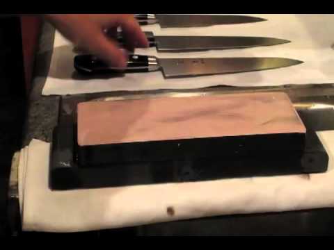 Sharpening Knife on a Whetstone with Master Sushi Chef Hiro Terada