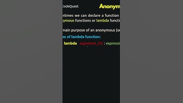 What is Anonymous function? | Python #shorts