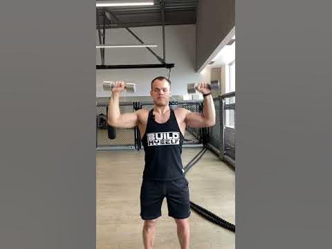 Вертикальный жим гантелей стоя - YouTube