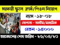 ১৫০০০ হাজার টাকা বেতনে সরকারী স্কুলে ও ক্লার্ক/পিওন নিয়োগ, wb govt clerk/ peon recruitment notice