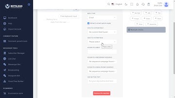 Botslead facebook User Input Flow and Custom Fields