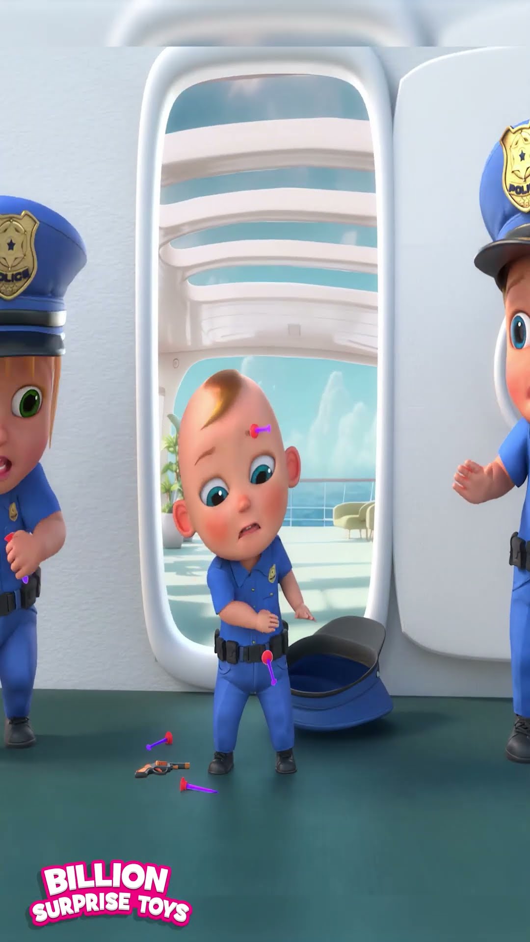 The Shipyard Chase Begins -  - ABCs and 123s #shorts #billionsurprisetoys #police