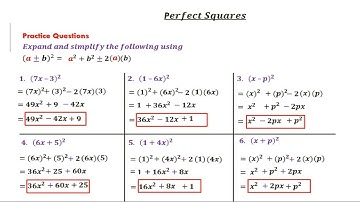 Perfect Squares - Expanding and Simplifying | Many Examples | Algebra CXC Revision
