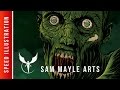 Zombie Study #1 (coloured) - Sam Mayle Arts (Speed Painting)