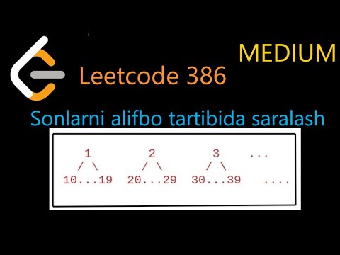 Leetcode 386. Sonlarni alifbo tartibida saralash