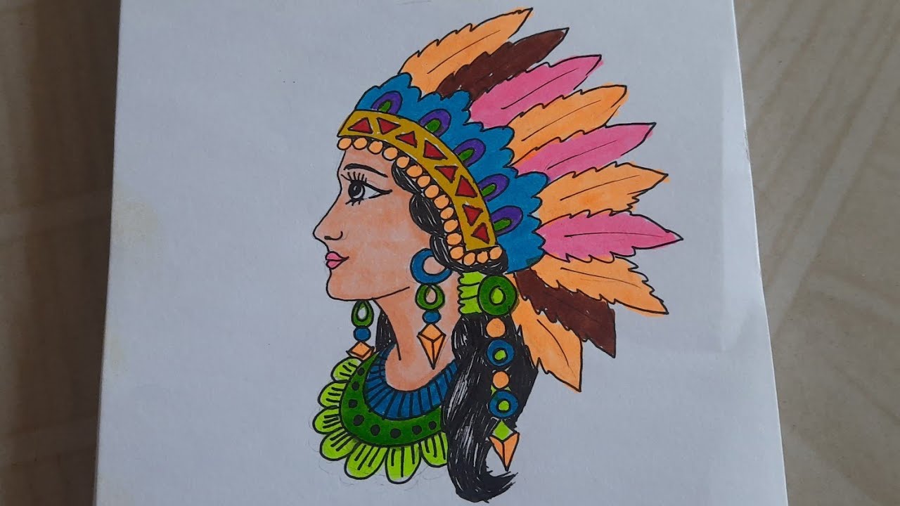 How to draw a tribal girl/tribal women/Beautiful tribal girl/Easy tribal  girl drawing #jsarthub - YouTube