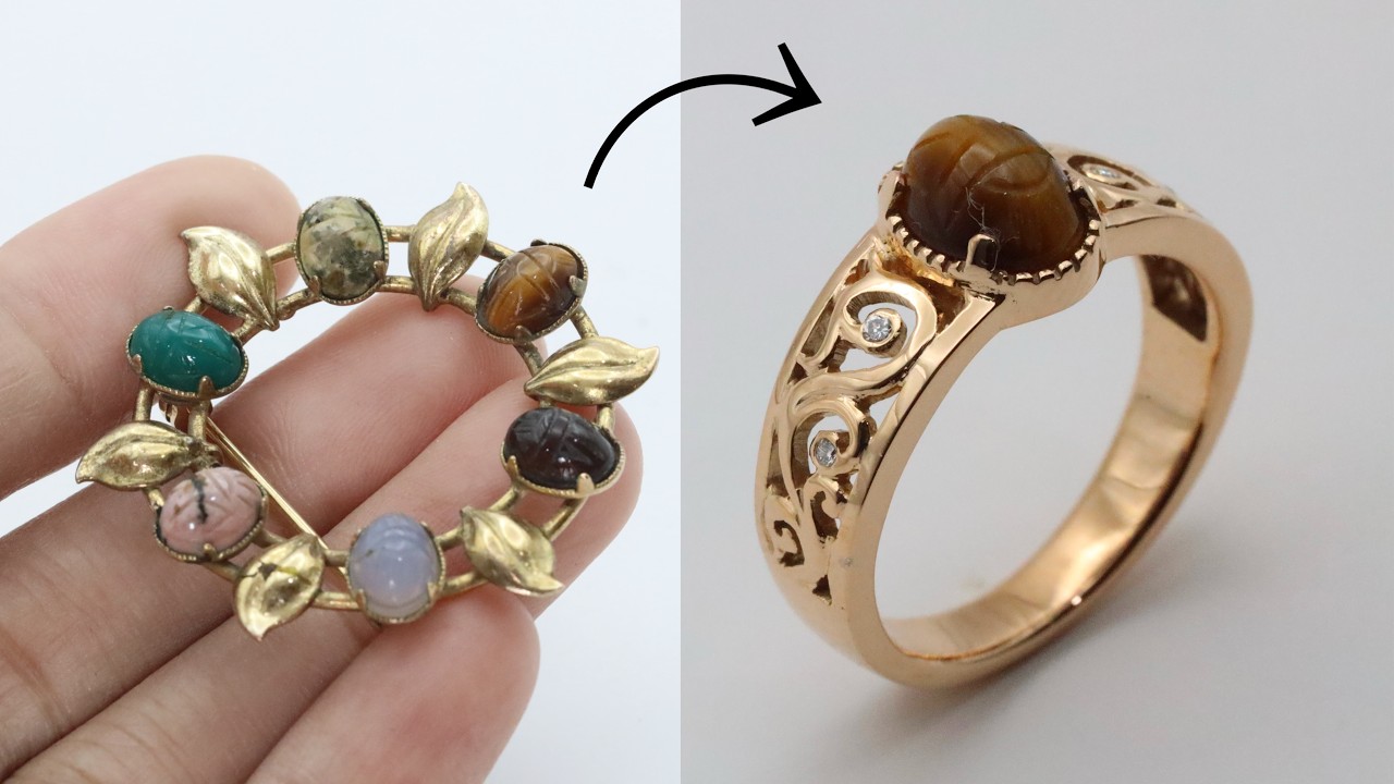 I turned an old brooch into a beautiful ring - handmade jewelry making process