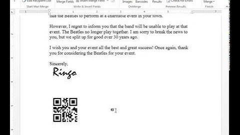 OnMerge Barcodes 101. Barcodes mail-merged into a batch of letters