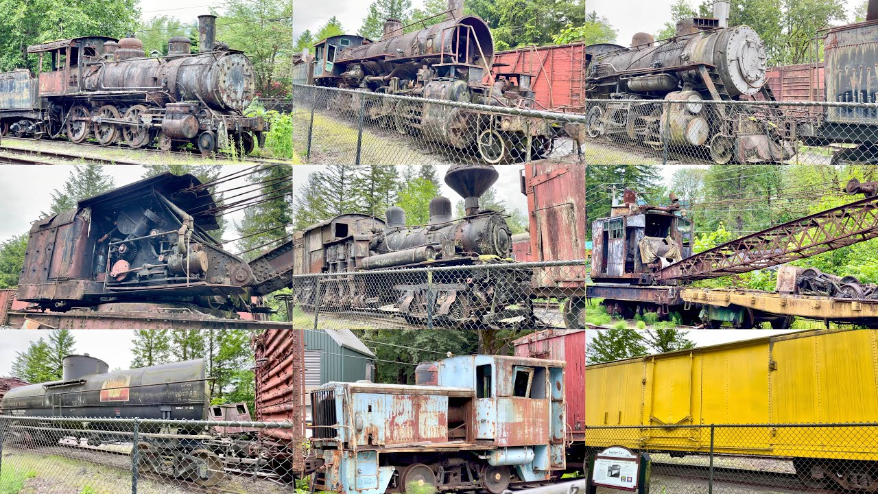 Seattle Trains: Northwest Railway Museum Railroad Ave Rolling Stock Walking Tour in Snoqualmie 60fps