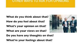 Learn & Speak English- Other Ways to Say " What's your opinion ?"