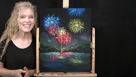 Learn How to Draw and Paint with Acrylic "FIREWORK CELEBRATION" - Easy Beginner Time Lapse Video