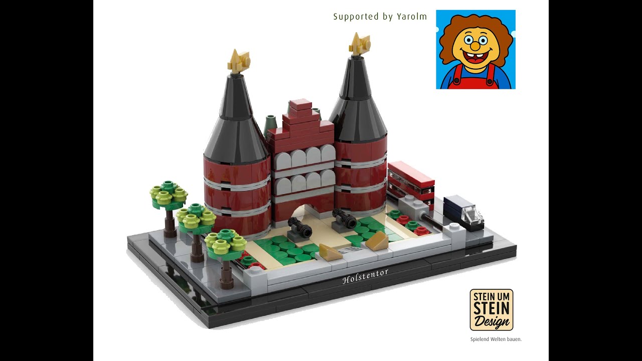 Lübecker Holstentor aus Klemmbausteinen