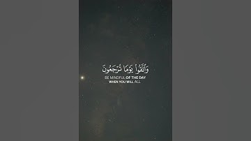 واتقوا يوماً ترجعون فيه إلى الله/ القارئ طارق محمد🎧