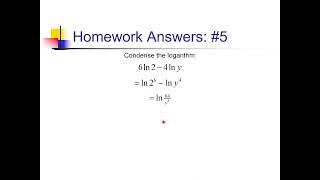 Properties of Logarithms: Problem Set #2