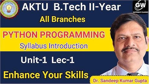Python Programming I Syllabus I Unit-1 I  Lec-1 by Sandeep Sir
