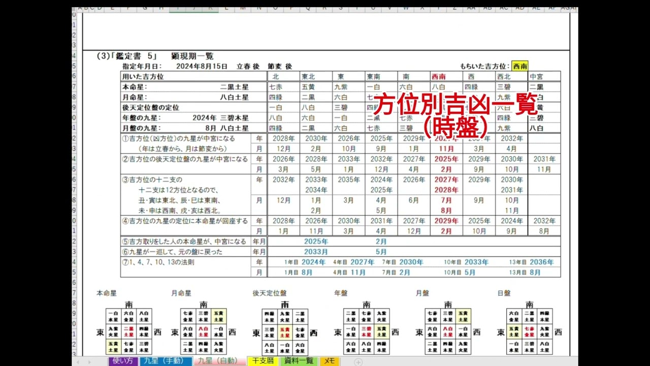 時空とつながる九星気学 Excel版（Ver2.8.4） - YouTube