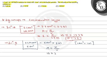 \( 3.7 \mathrm{dm}^{3} \) of \( 1 \mathrm{M} \mathrm{NaOH} \) solut...