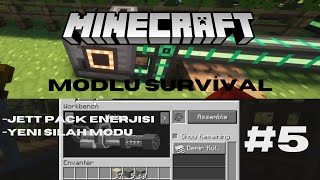 Minecraft Modlu Survival  Bölüm #5  Yeni silah modu , Jetpack enerjisi dolduruldu