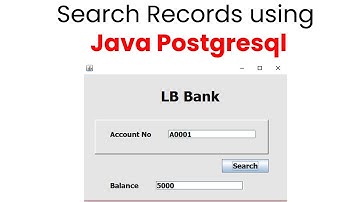 Search Records using Java Postgresql