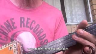 Video thumbnail of "How to play Roadhouse Blues on a cigar box guitar"