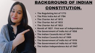 HISTORICAL BACKGROUND OF INDIAN CONSTITUTION. ( INDIAN POLITY- BY M. LAXMIKANTH )