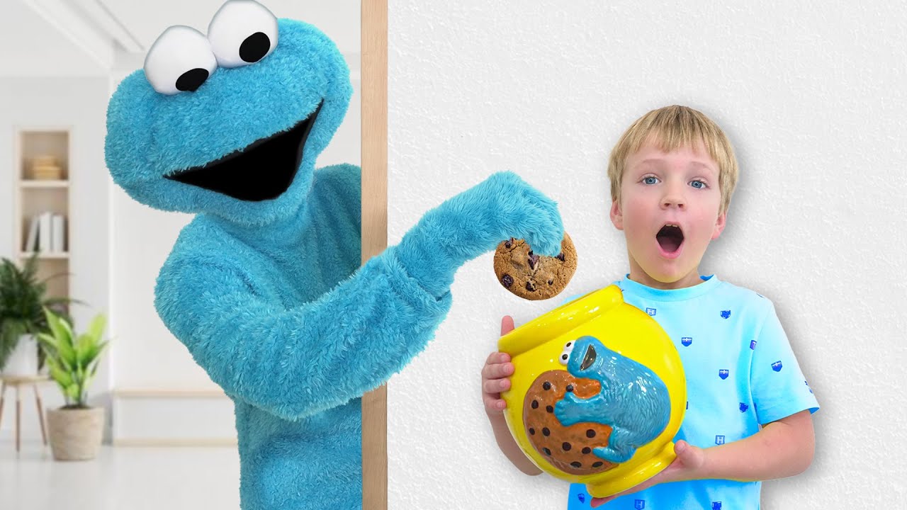 Амелия и Артур ловят Коржика, ворующего печенье.