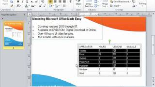 Publisher 2010 Tutorial Selecting Table Elements Microsoft Training Lesson 8.2