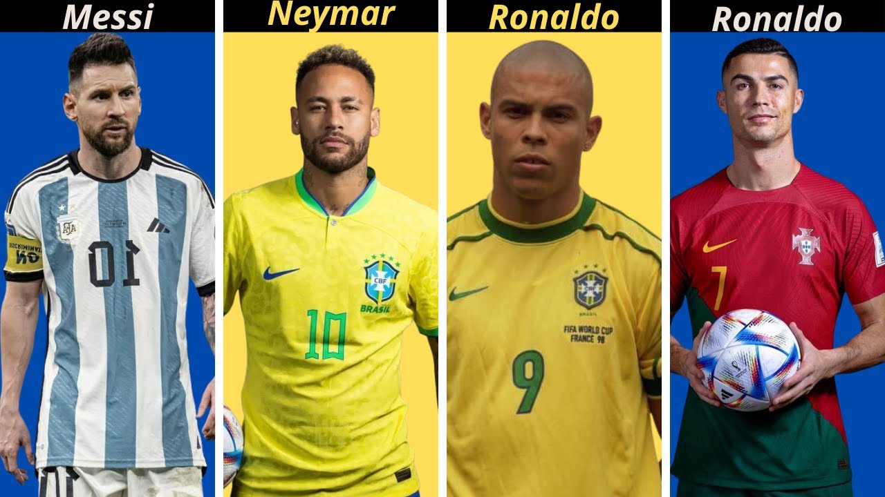 Comparison: Messi vs Cristiano Ronaldo vs Ronaldo (R9) vs Neymar | The ...