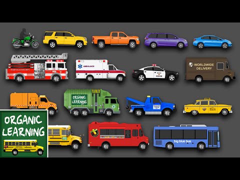 Learning Strassenfahrzeuge Namen und Sounds for Kids - Erfahren Cars, Trucks und mehr