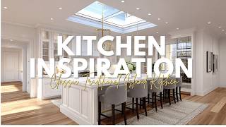 Classic Traditional Island Kitchen Inspiration with Neutral Colors and Beautiful Lighting Ideas