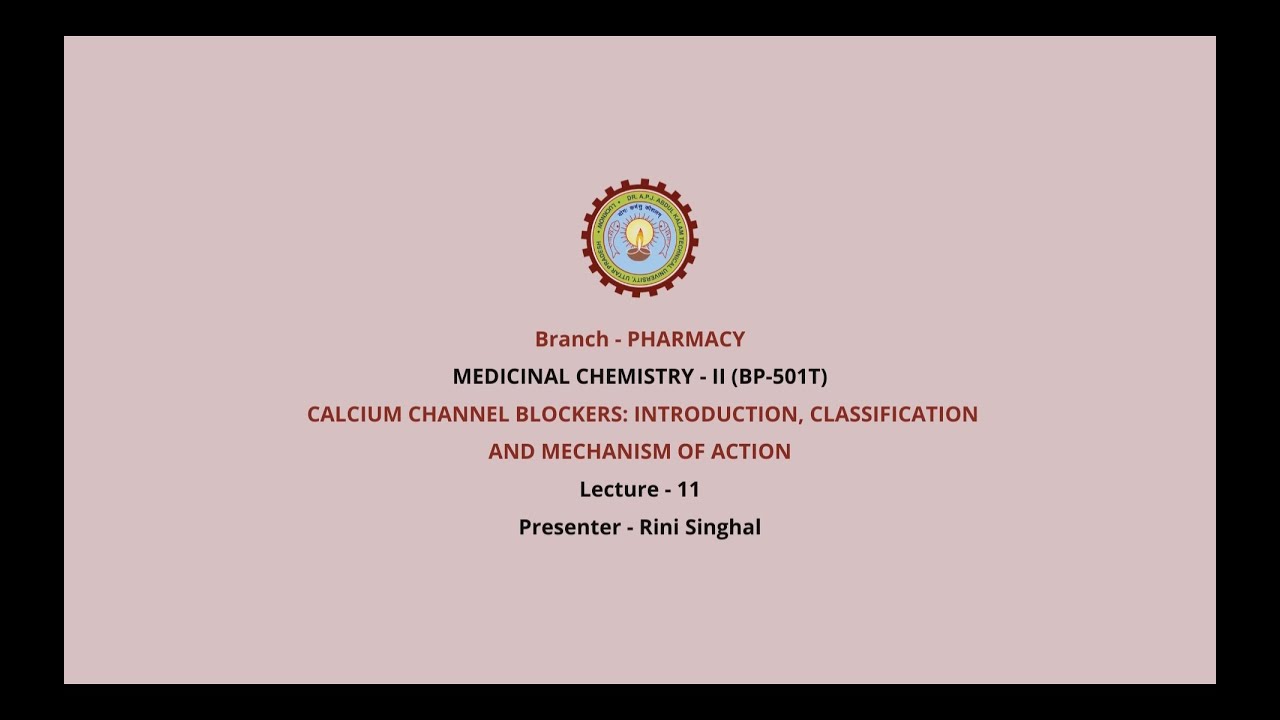 Medicinal Chemistry| Calcium Channel Blockers: Introduction, Classification and Mechanism of Action