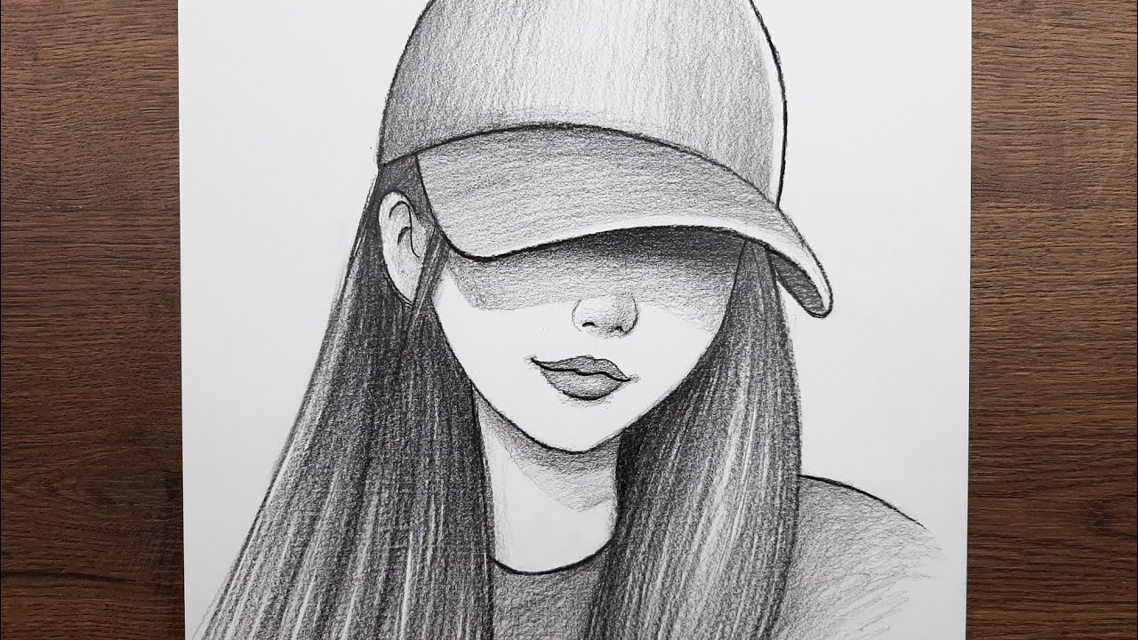 Şapka takan güzel kız resmi nasıl çizilir