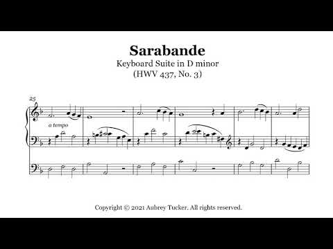 Organ Sarabande From Keyboard Suite In D Minor HWV 437 No 3 George F Handel